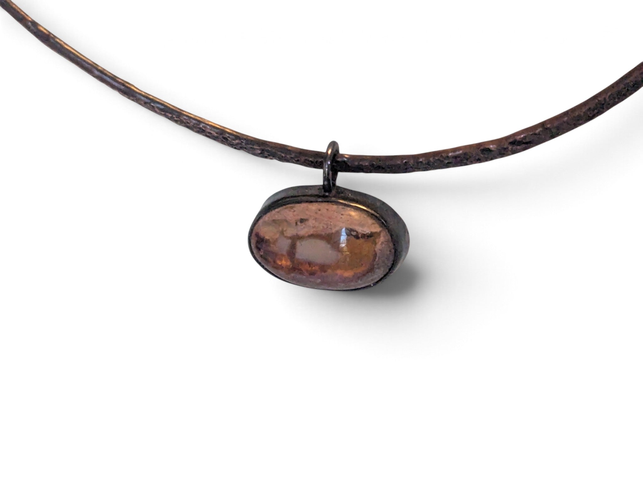 Textured Copper Collar with Boulder Opal