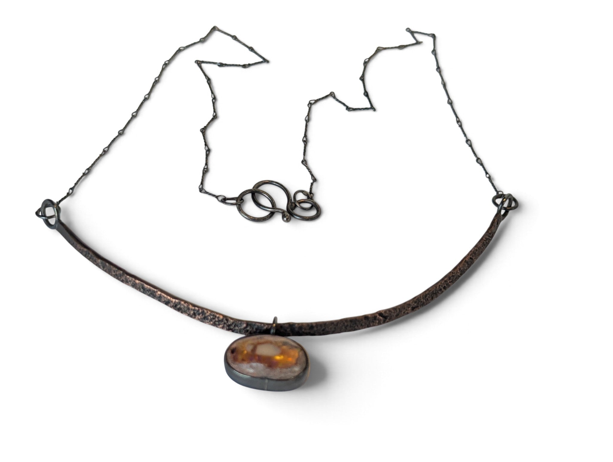 Textured Copper Collar with Boulder Opal