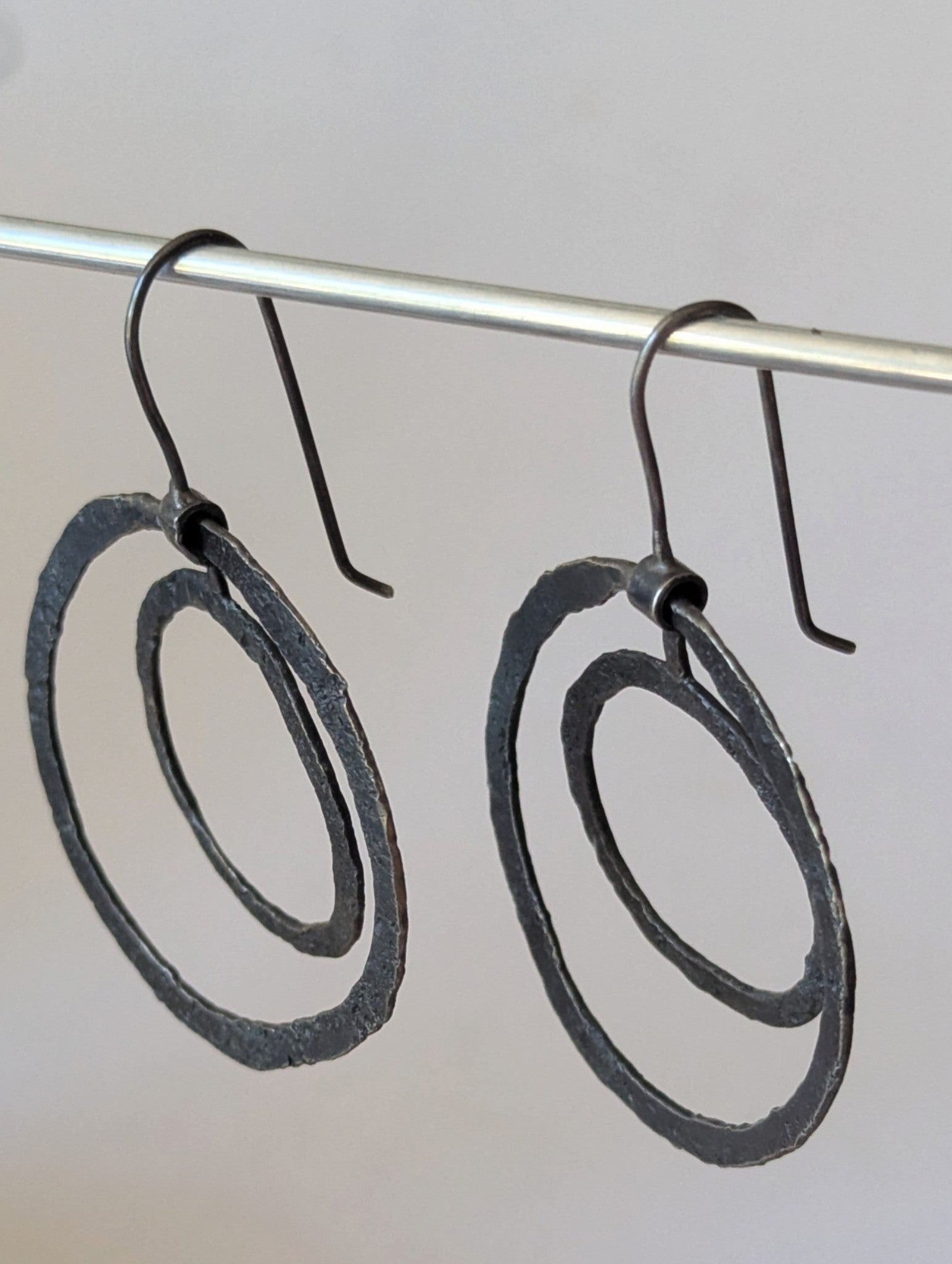Copper Double Oval Hoop Earrings