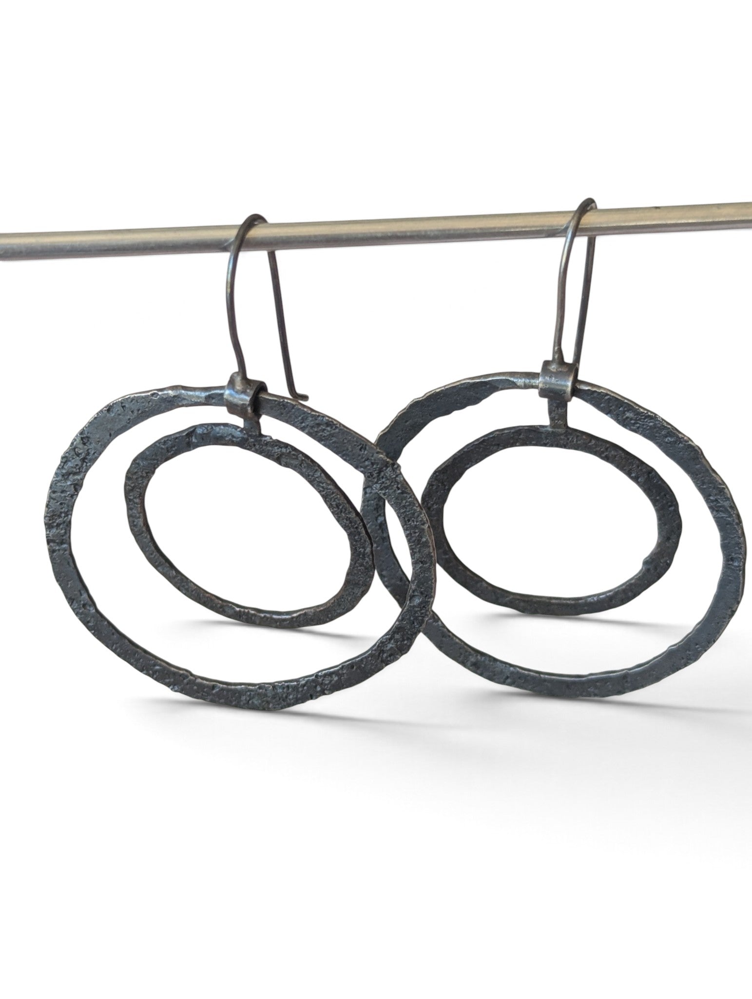Copper Double Oval Hoop Earrings