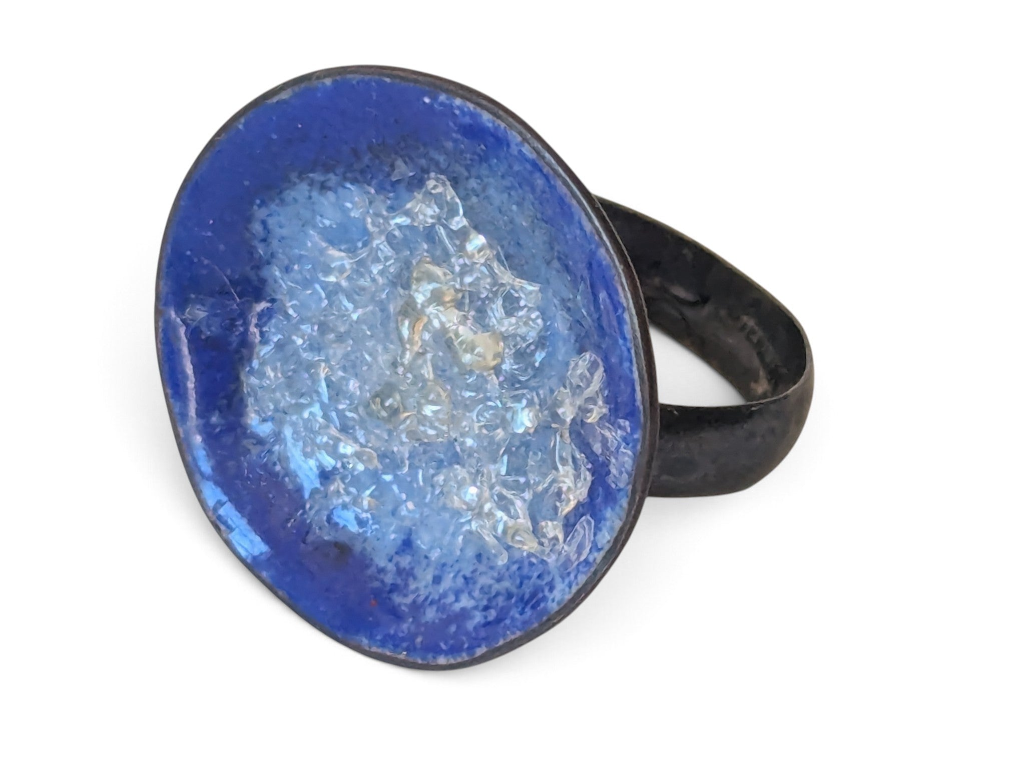 Dish of Diamonds Blue Ring