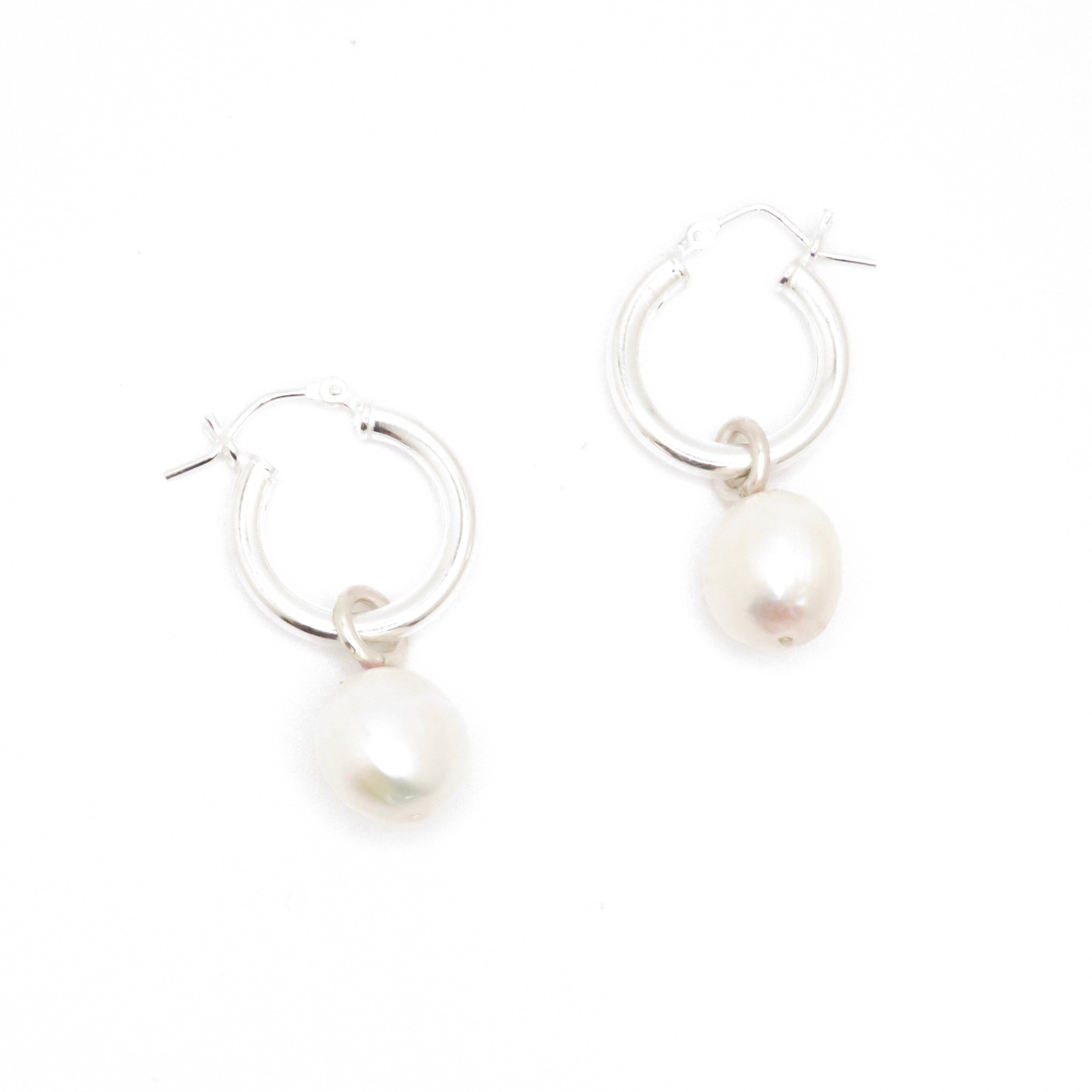 pearl hoop earring