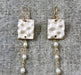 square drop pearl earrings
