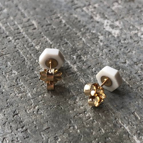 honeycomb post earrings
