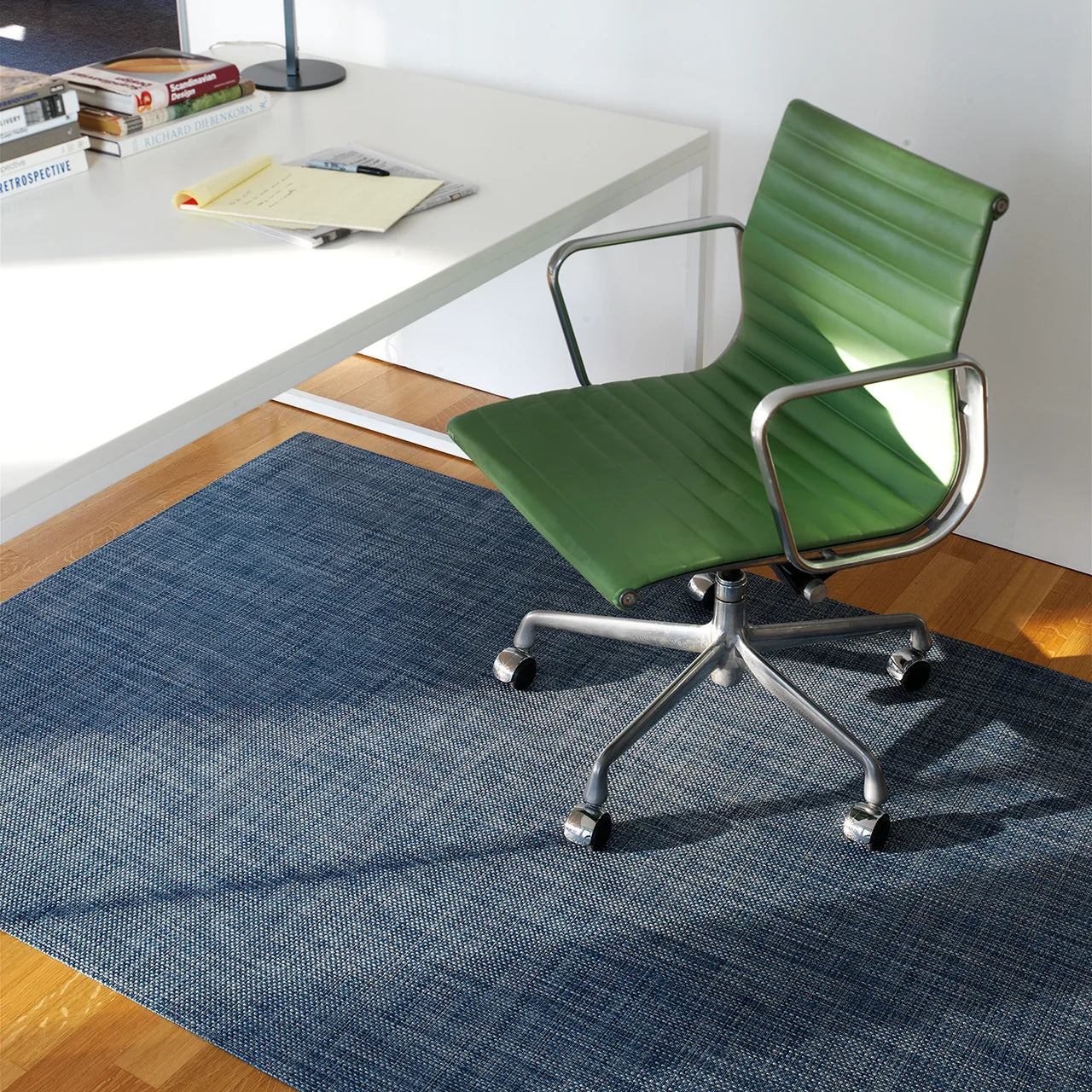 Basketweave Woven Floor Mat | Denim