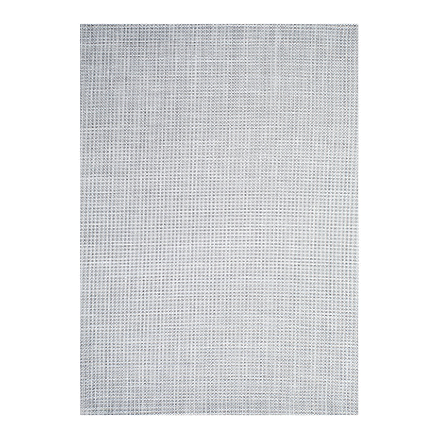 Basketweave Woven Floor Mat | White/Silver