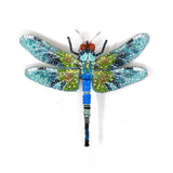 Blue Emperor Dragonfly Brooch hand-embroidered brooch by Trovelore