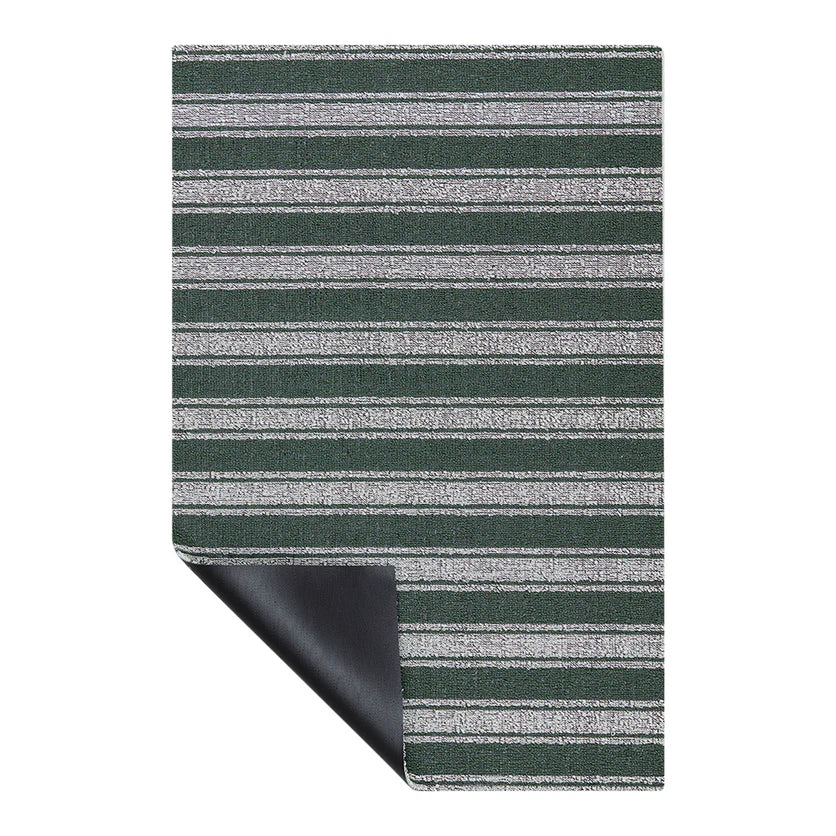 Chilewich Boardwalk Stripe Shag Mat - Fern