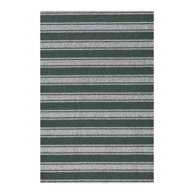 Boardwalk Stripe Shag Mat | Fern by Chilewich, green and off-white striped indoor and outdoor shag rug