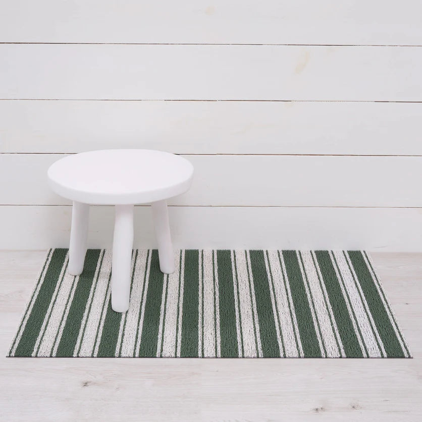Chilewich Boardwalk Stripe Shag Mat - Fern