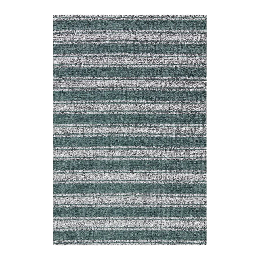Boardwalk Stripe Shag Mat | Seaside by Chilewich, featuring neutral and off-white stripes in a durable indoor outdoor design
