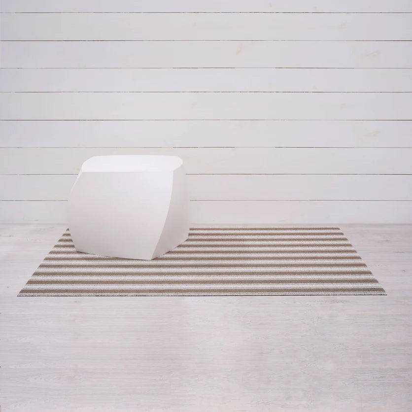 Chilewich Boardwalk Stripe Shag Mat-Walnut