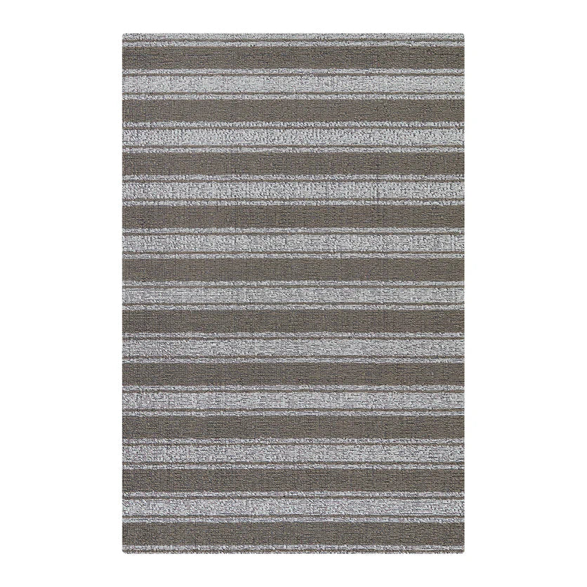 Chilewich Boardwalk Stripe Shag Mat-Walnut