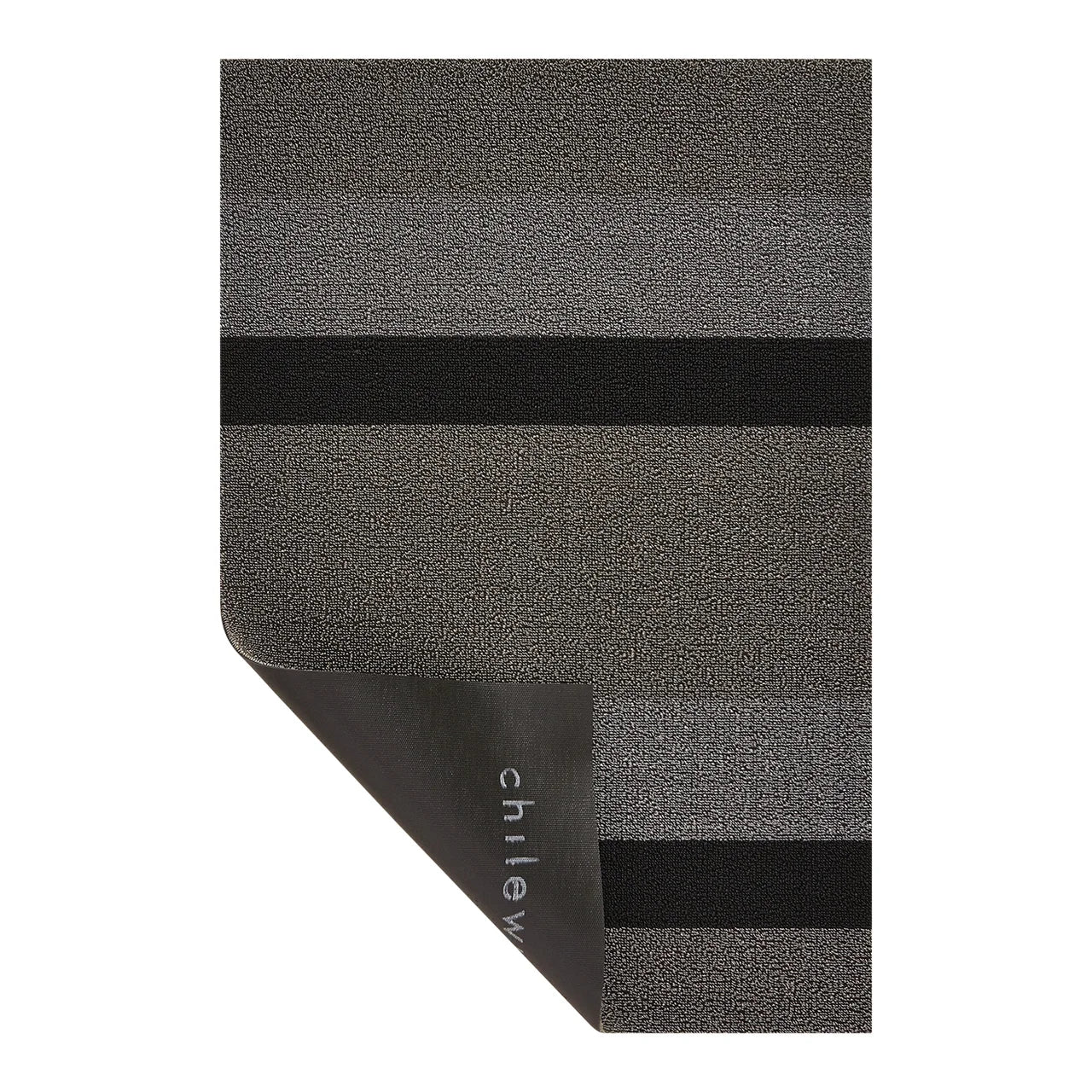 Bold Stripe Shag Mat | Silver Black