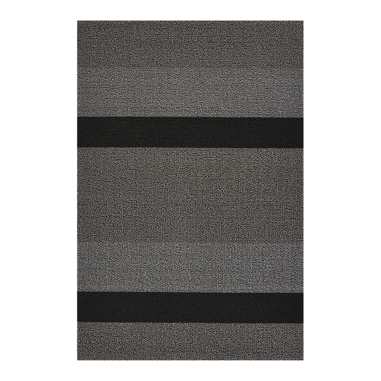 Bold Stripe Shag Mat | Silver Black