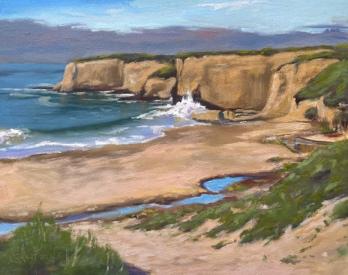 ocean cliffs painting