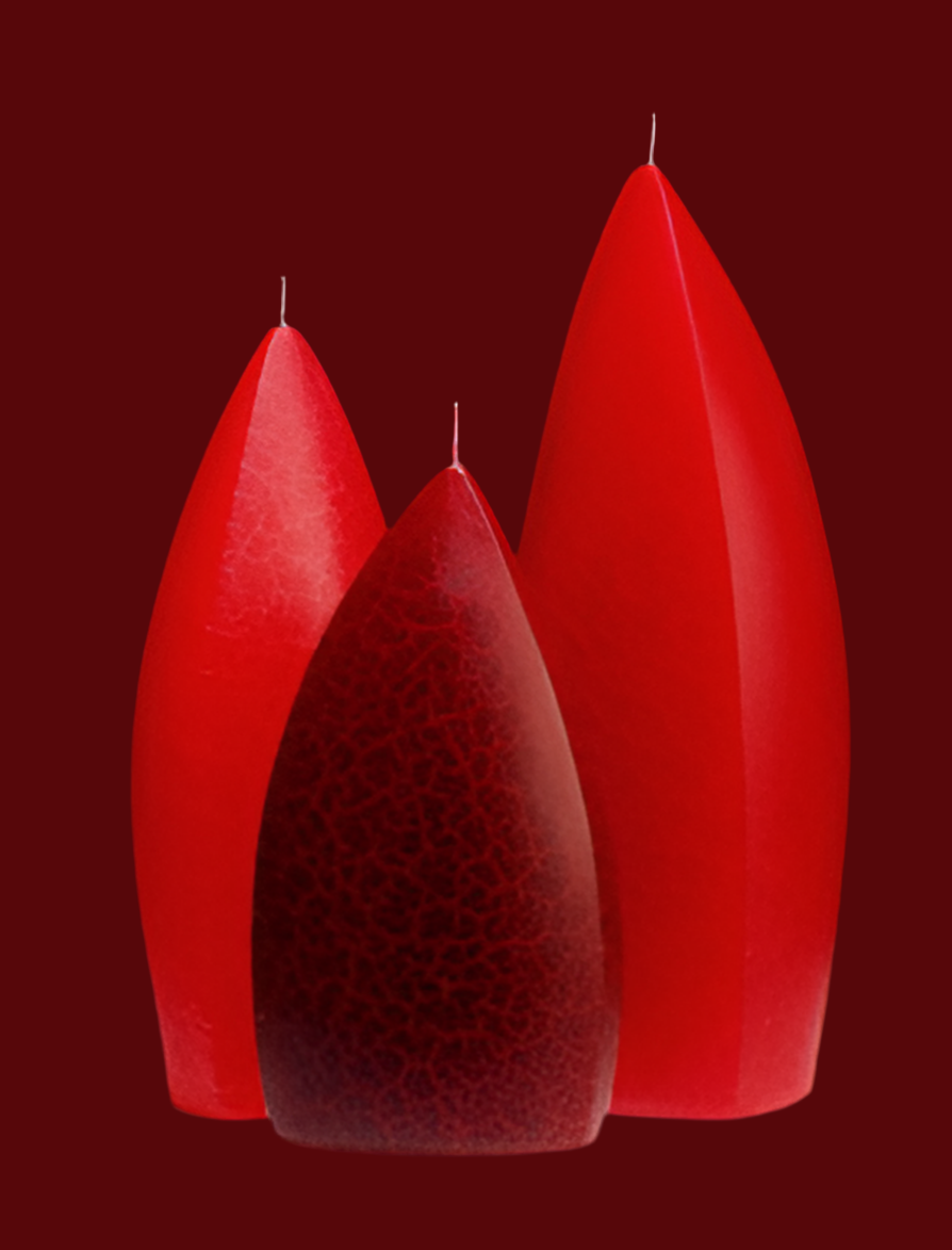 Asymmetrical Short Candles Red Blush