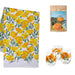 California Poppy Trio featuring vibrant California poppy wildflower seeds, a charming Poppies & Wildflowers tea towel for the kitchen, and a stylish stemless wine glass adorned with California poppies, perfect for flower lovers and easy gifting.