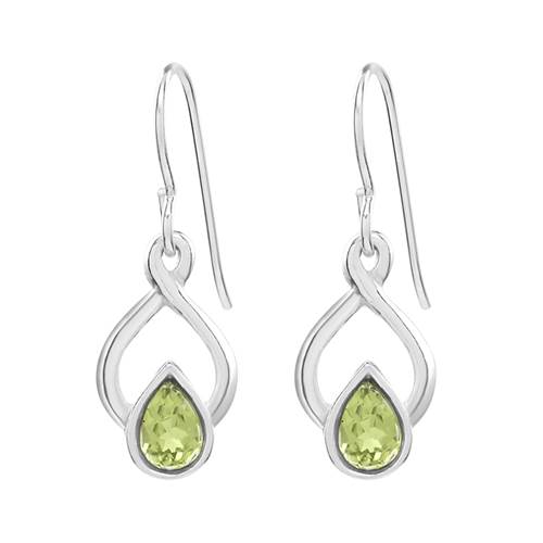 Peridot Pear-Shaped Twist Earrings