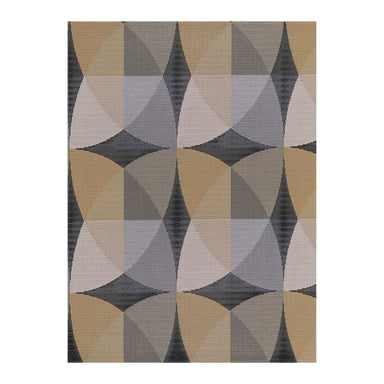 Chilewich Canopy Woven Floor Mat in Honey featuring a geometric petal-inspired pattern in warm multi-tonal hues