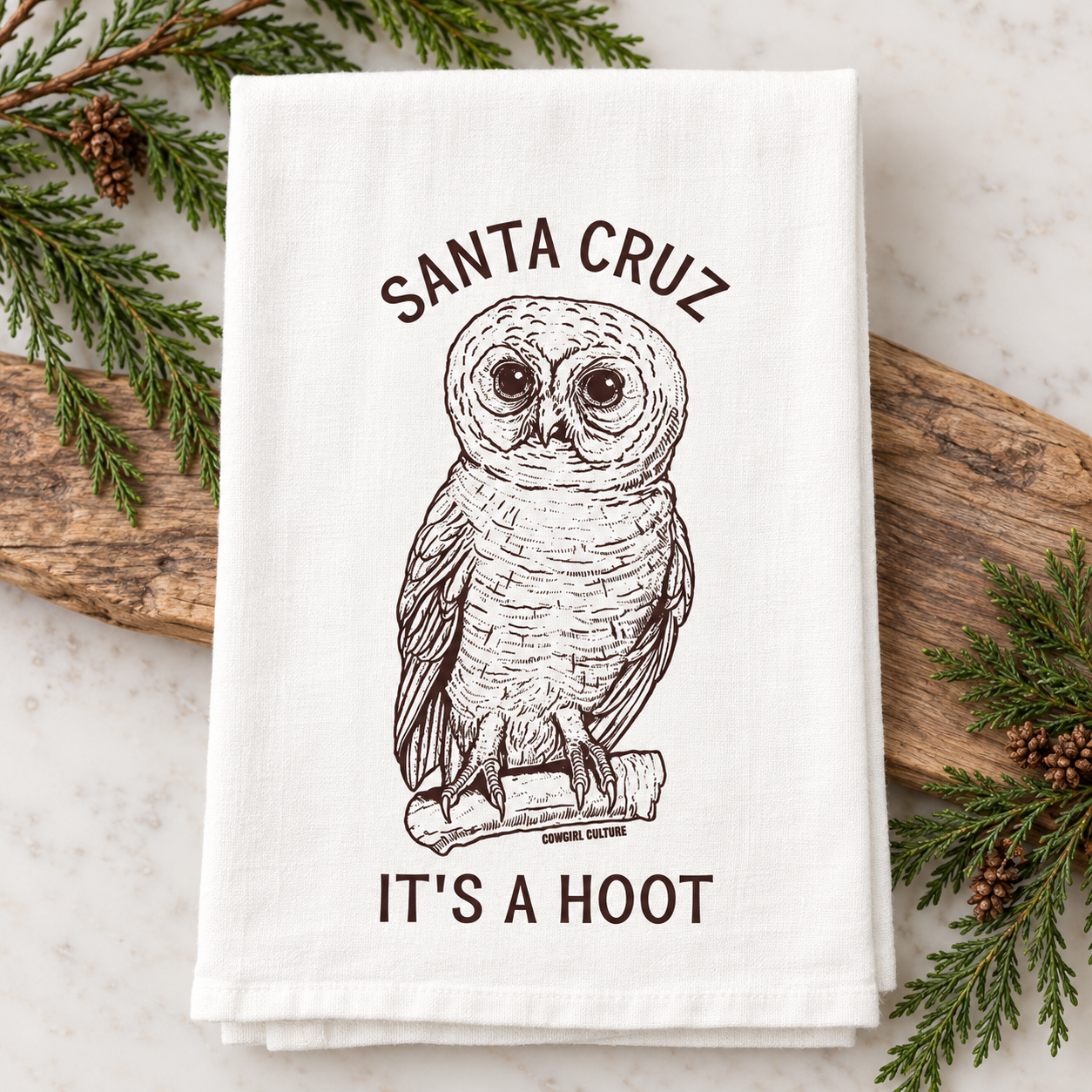 Owl Flour Sack Tea Towel