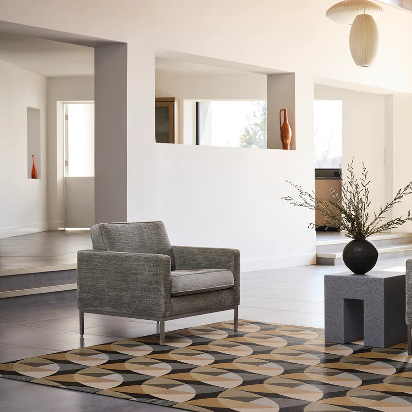 Chilewich Canopy Woven Floor Mat - Honey in a living space