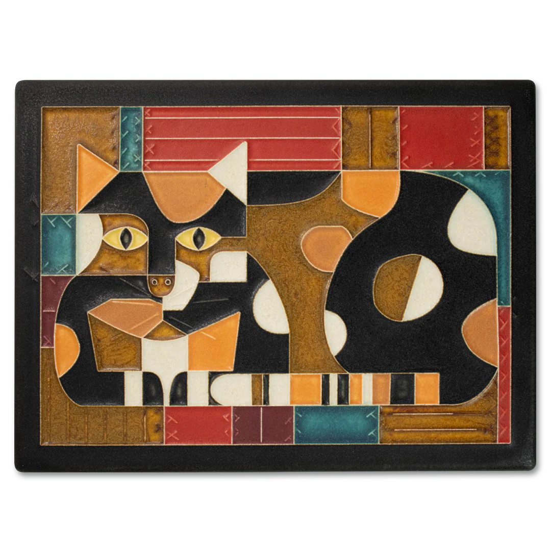 Crazy Quilt Cat 6x8 Tile