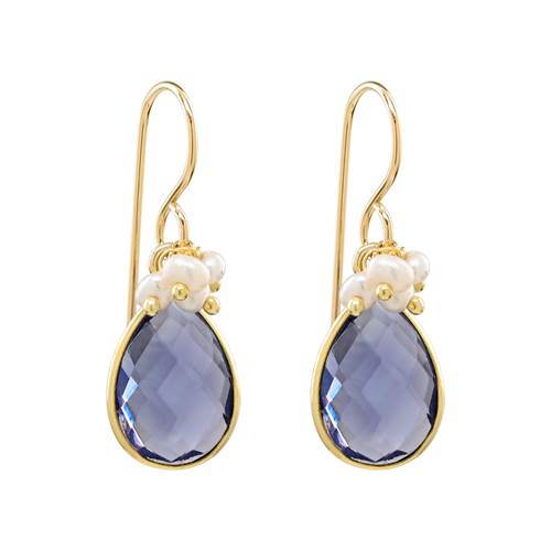 Iolite Quartz and Pearl Clusters