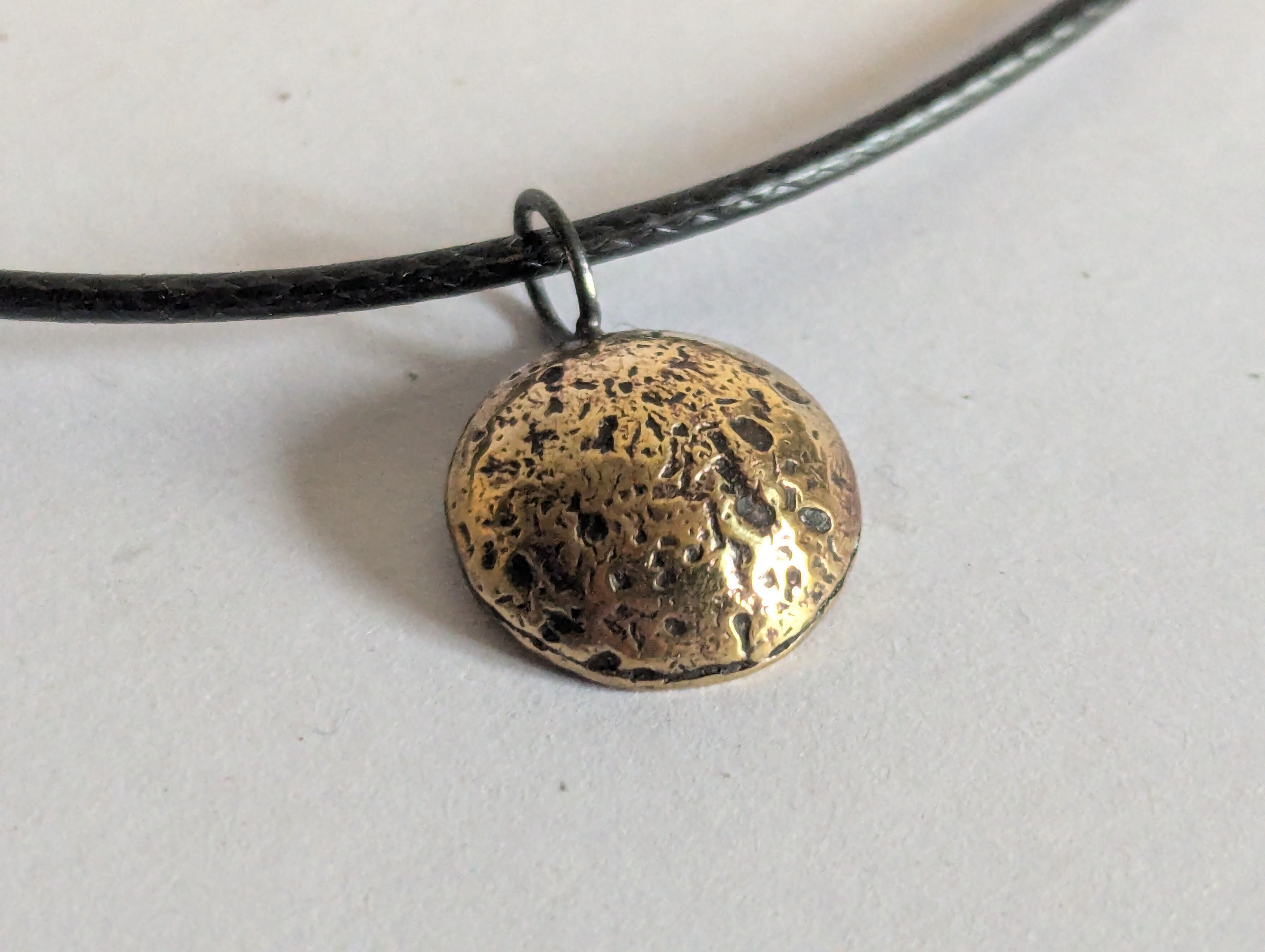Brass and Sterling Silver Closed Domed Pendant