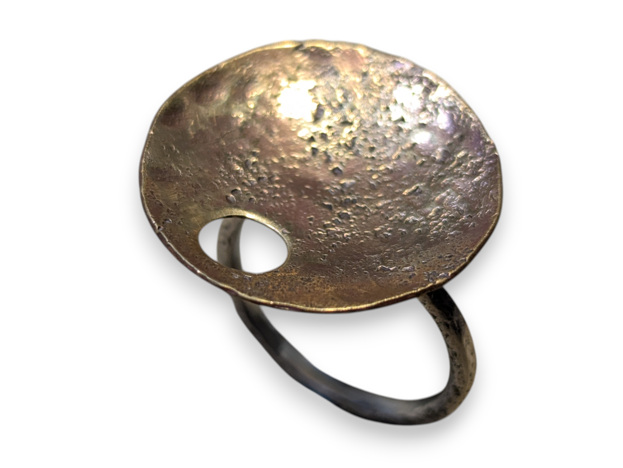 Sterling Silver Brass Abstract Ring