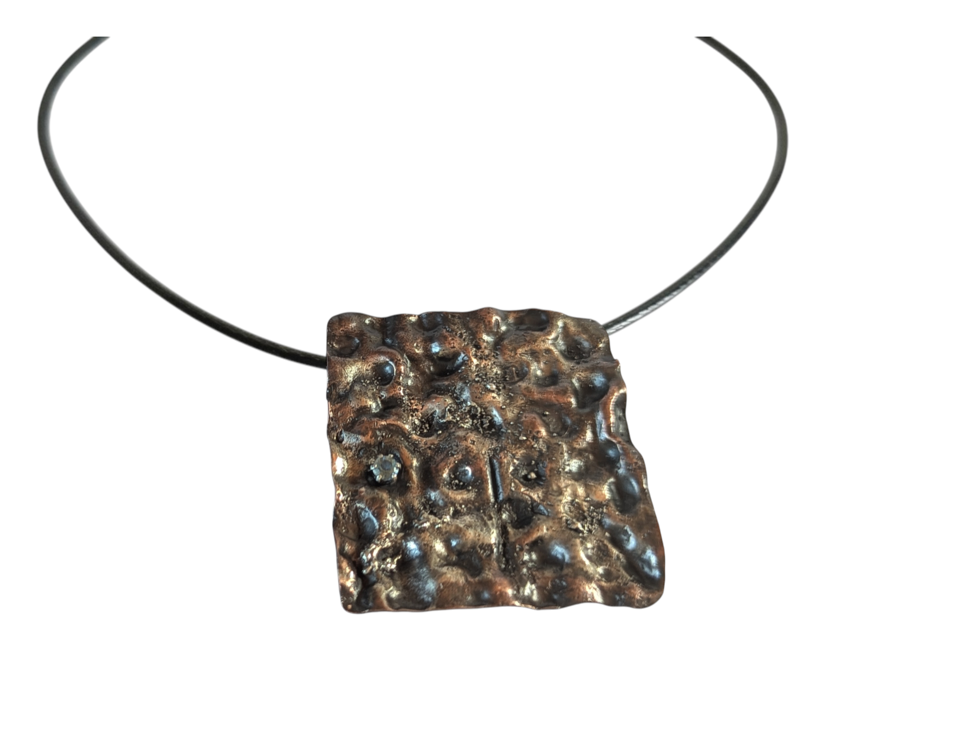 Copper Fold Pendant with Peridot