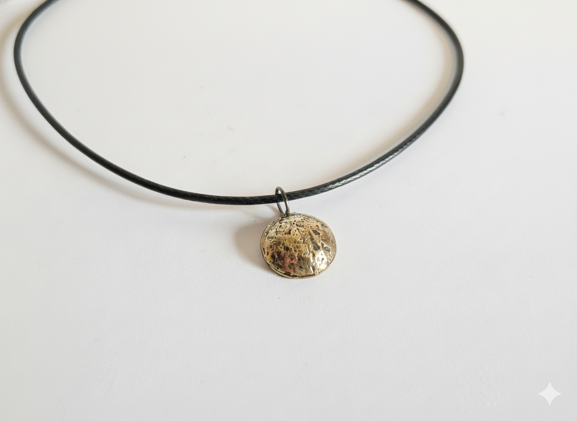 Brass and Sterling Silver Closed Domed Pendant