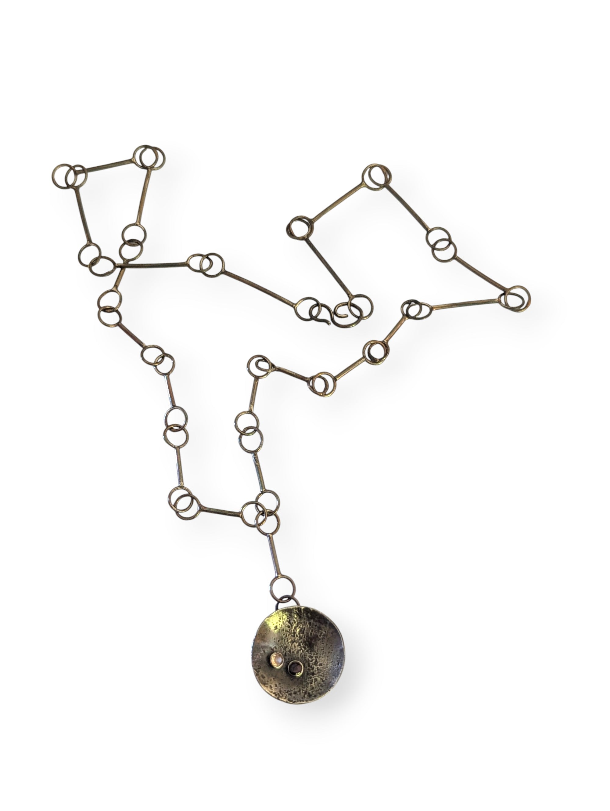 Sterling Silver Necklace set with Garnet & Topaz gemstones