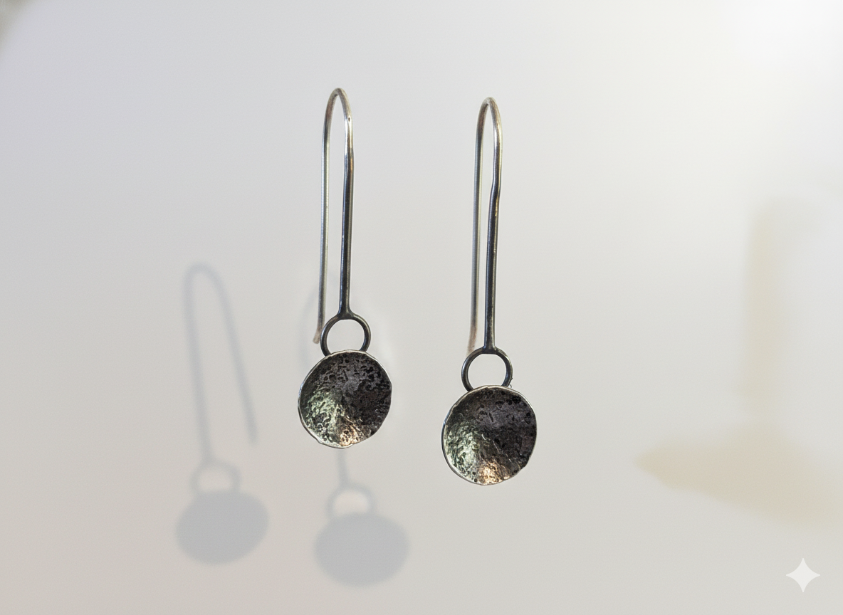 Sterling Silver Disk Earrings