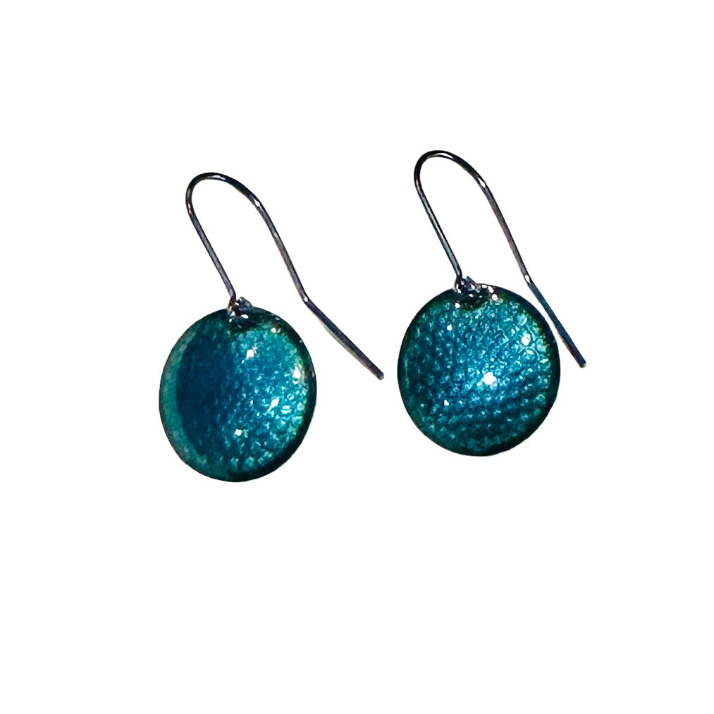 Enamel Diatom Drop Earrings