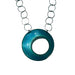 Blue enameled round diatom pendant necklace