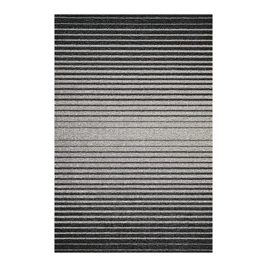 Domino Stripe Shag Mat | Black/White by Chilewich