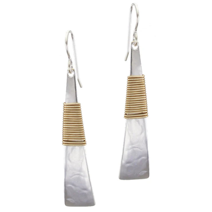 Long Wire Wrapped Triangle Earrings