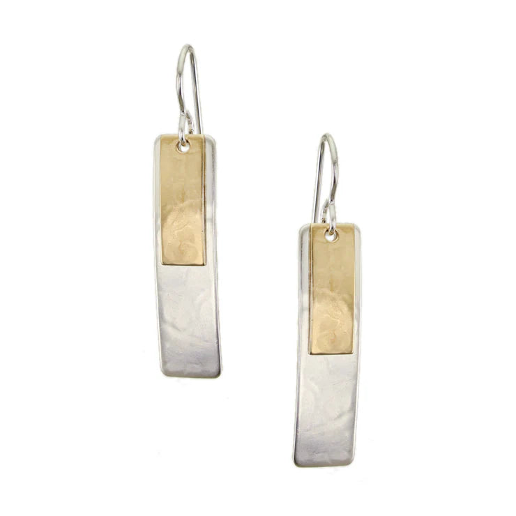 Medium Layered Rectangles Wire Earrings