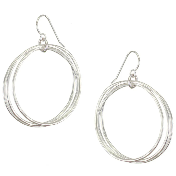 Large Ring Bunch Wire Earrings