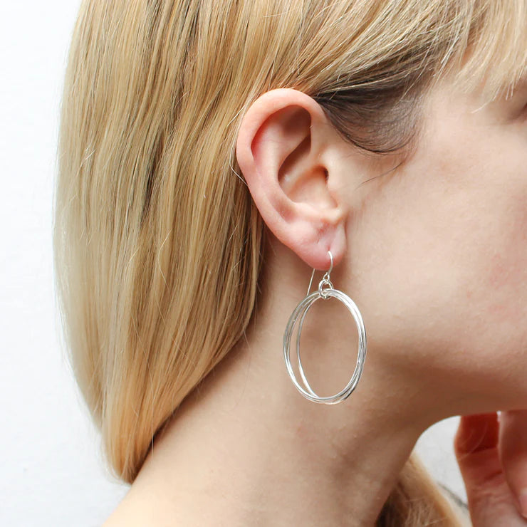 Large Ring Bunch Wire Earrings