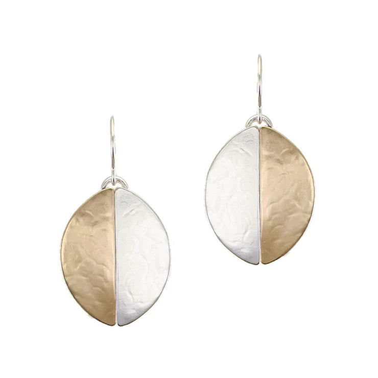 Half and Half Oval Wire Earrings