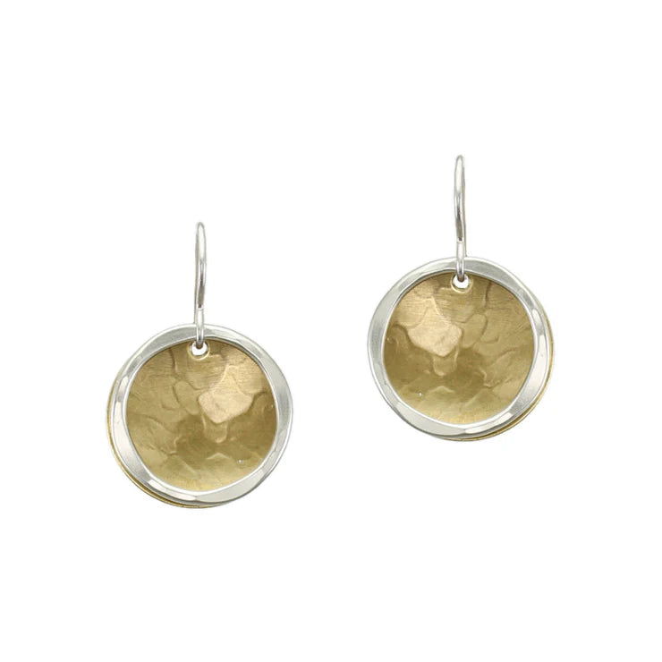 Small Layered Disc and Hammered Ring Earrings