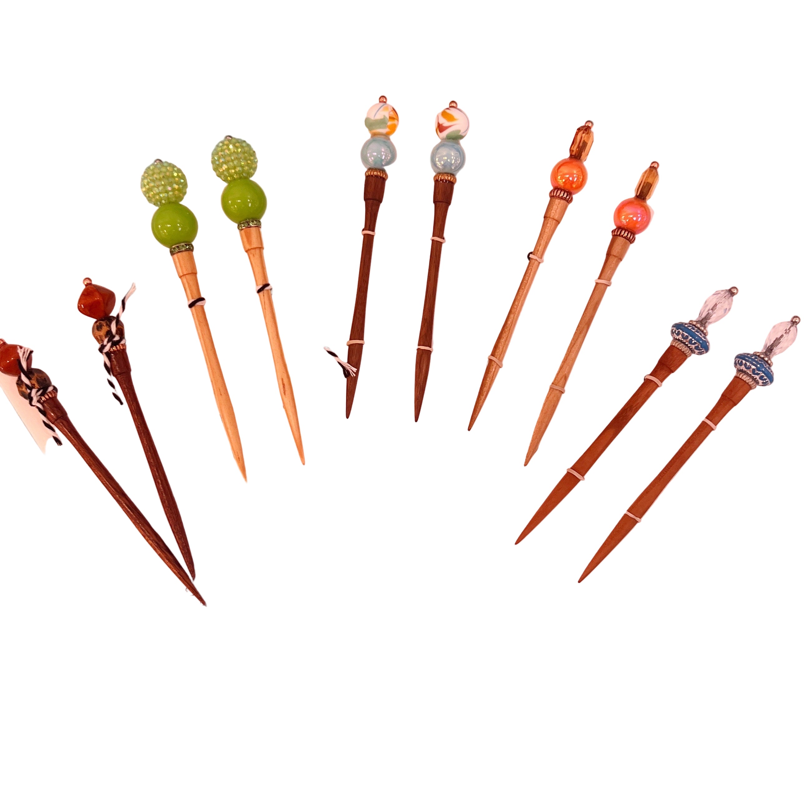 beaded Wood Hair sticks