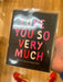 Stylish Valentine's Day card featuring bold letters saying 'LOVE YOU SO VERY MUCH,' created by ARTISANS & agency for their Valentine's Day Card Collection.
