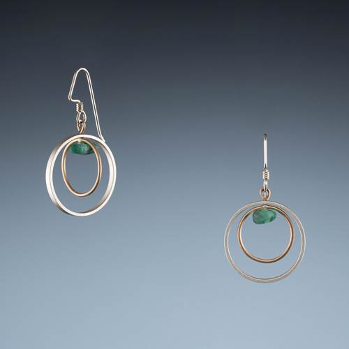 Spinning Circles with Sea Glass Earrings