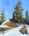 Snowy trail oil painting