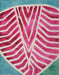 Colorful artwork titled 'Hearts for the Arts | Strawberry1' by Hearts for the Arts, featuring a vibrant pink strawberry design with bold lines on a textured blue background.