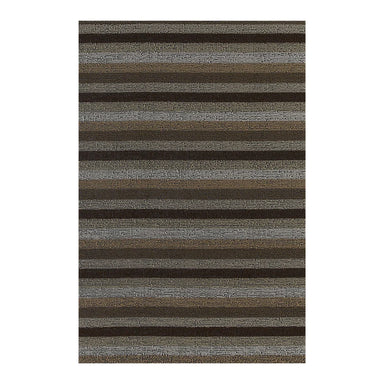 Even Stripe Shag Mat | Mocha by Chilewich, durable low-maintenance indoor outdoor shag rug with brown striped texture