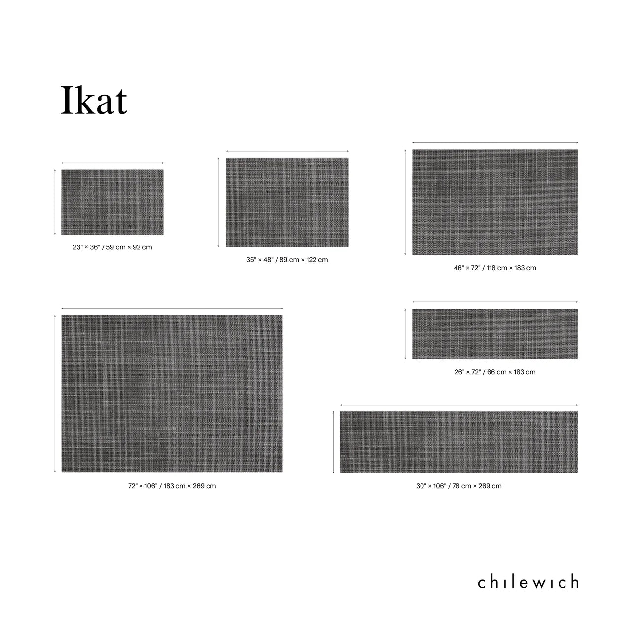 Ikat Woven Floor Mat | Deep Grey
